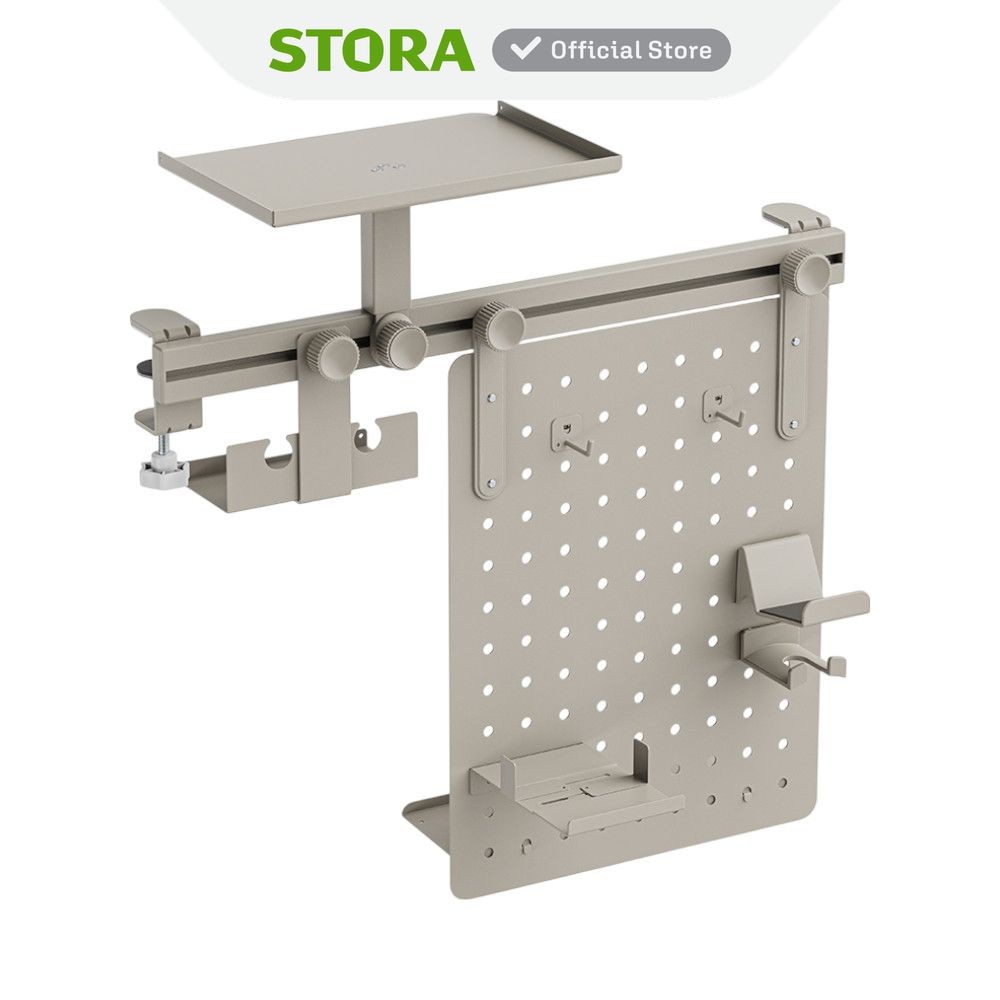 

Stora Sovox 55.7X25.2X57.6 cm Papan Pegboard Modular Gaming Rail - Abu-Abu Matte Papan Pegboard Meja Pegboard Organizer Dinding Gantungan Alat Kerja Rak Tempel Meja Kerja