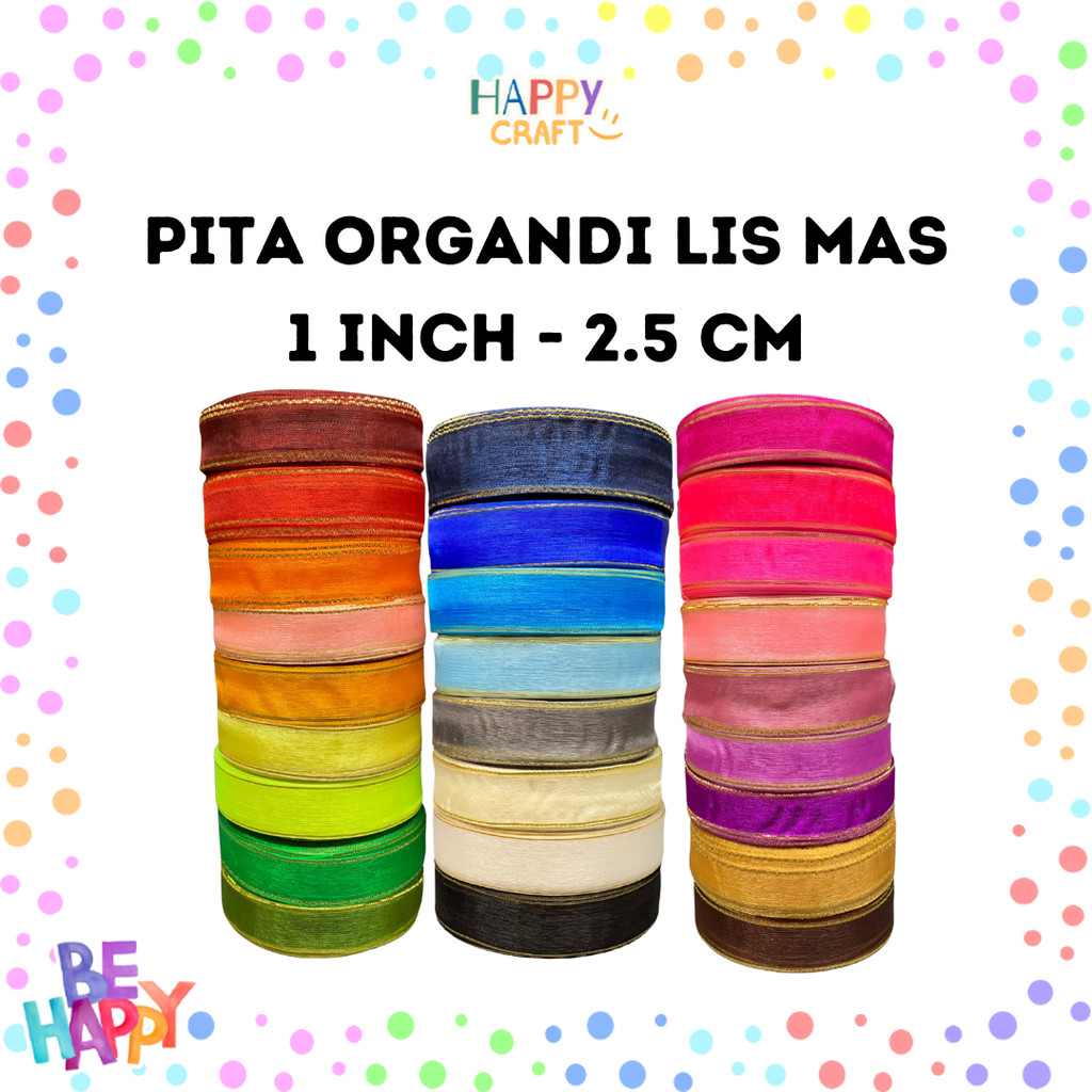 

Pita Organdi List Emas 1 inch (2,5 cm)