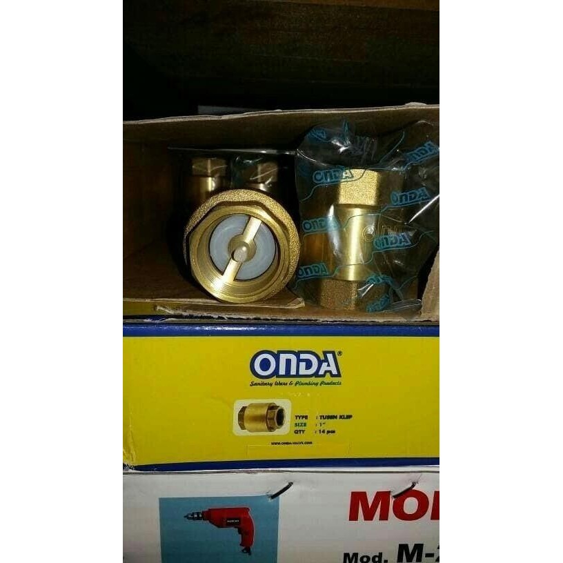 TUSEN KLEP POMPA AIR MERK ONDA 1" INCH / TUSEN KLEP (KUNINGAN) DRAT