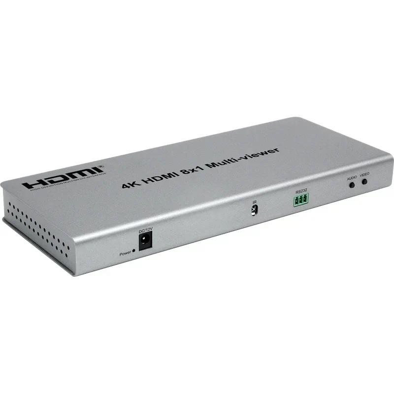 4K HDMI 8x1 Multi-viewer Switcher 2 6 8 In 1 Out Seamless Switch 4x1 Quad Multi Viewer 4 Channel Scr