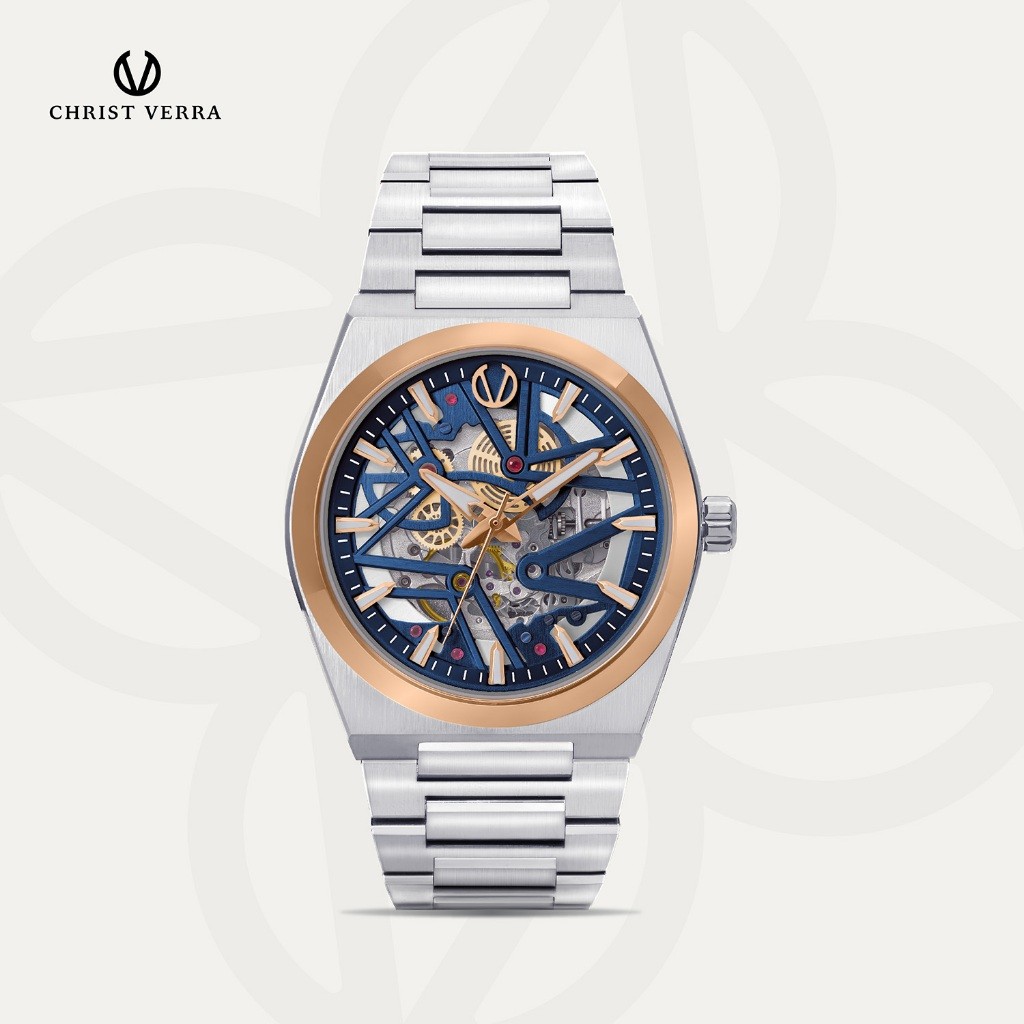 Christ Verra Casual Men's Watches Jam Tangan Pria Automatic Luxerno Series CV 110819G-14 BLU