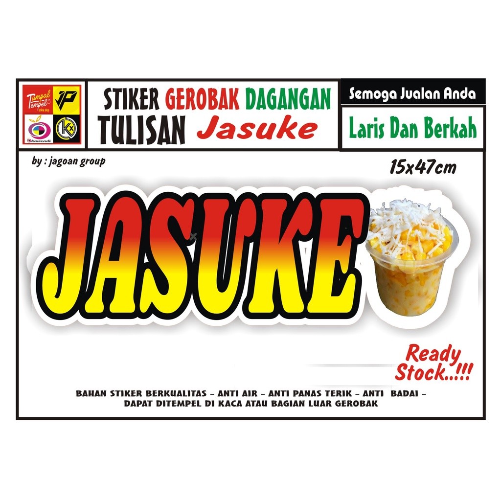 STIKER KACA GEROBAK TULISAN JASUKE