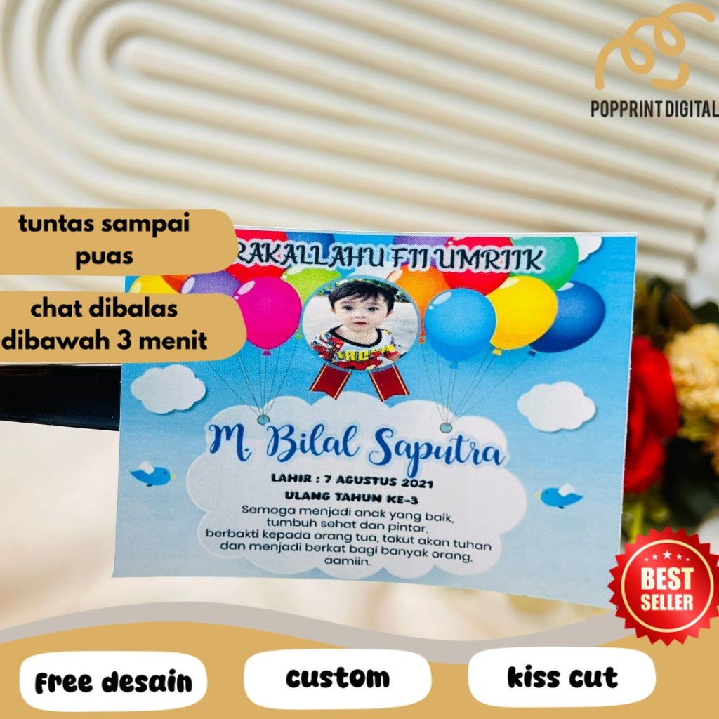 

PpD Cetak Sticker Ulang Tahun Anak Free Desain Stiker Label Birthday Ultah Ulang Taun Undangan Custom