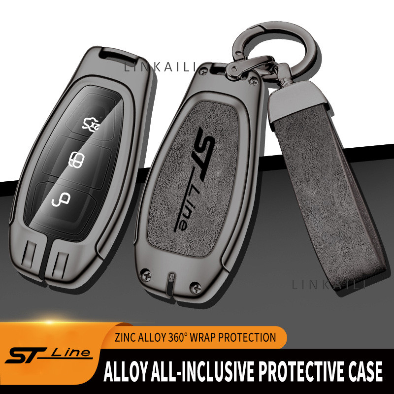 Car Key Pack for Ford ST Line Fiesta Focus Mondeo Ecosport Kuga Puma Edge Escape Metallic Leather Ca