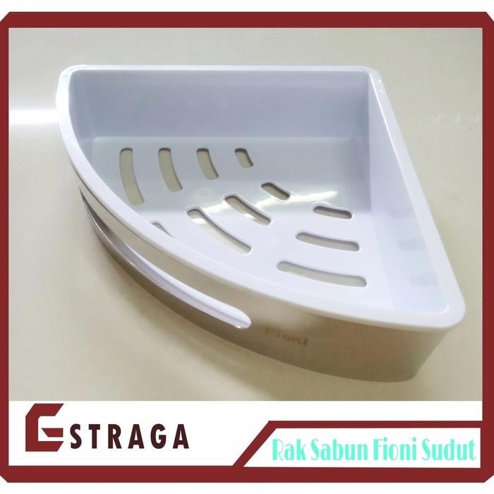 New Rak Sudut/Rak Kotak/Rak Sabun Tempat Sabun Fioni Stainless+PVC Plastik - Sudut, 1 Tingkat