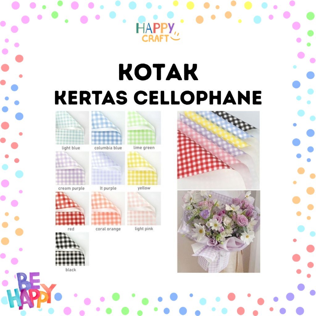 

(20 LEMBAR) KOTAK - Flower Wrapping Cellophane / Kertas Buket Bunga Hand Bouquet