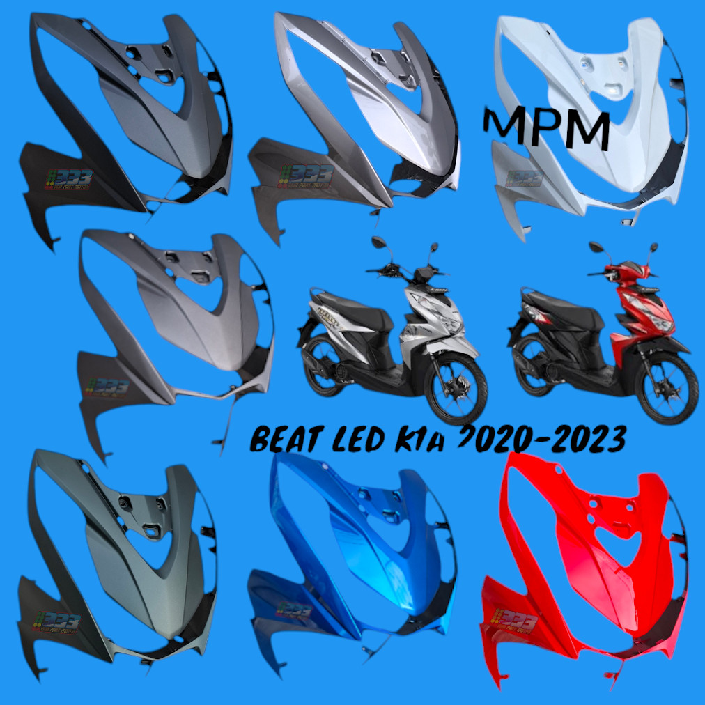 COVER BODY DEPAN TAMENG DEPAN BEAT LED K1A 2020 2021 2022 2023 HITAM PUTIH MERAH BIRU HITAM DOFF SIL