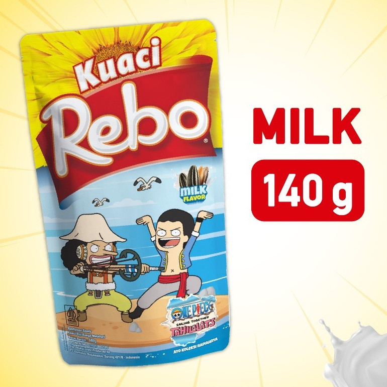 

GWP - Rebo Kuaci Rasa Milk Flavor 140 Gram - Cemilan Biji Bunga Matahari