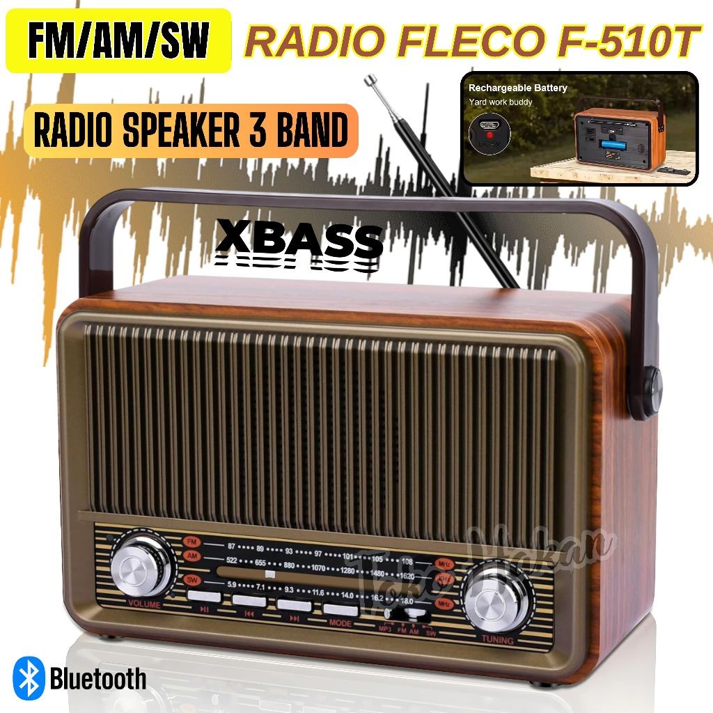 PILIHAN SHOPE TERLARIS~Radio Internasional Fleco F-510T FM/AM/SW Portable Radio Bisa digunakan Untuk