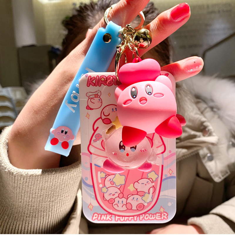 

Kartu pelindung PVC ramah lingkungan Kirby Bintang yang Lucu dan 3D+kabel gantung hadiah | Anti demagnetisasi dan anti pencurian swiping | Kartu pelajar/KTP/Kartu transportasi/Kartu e-pembayaran satu kartu