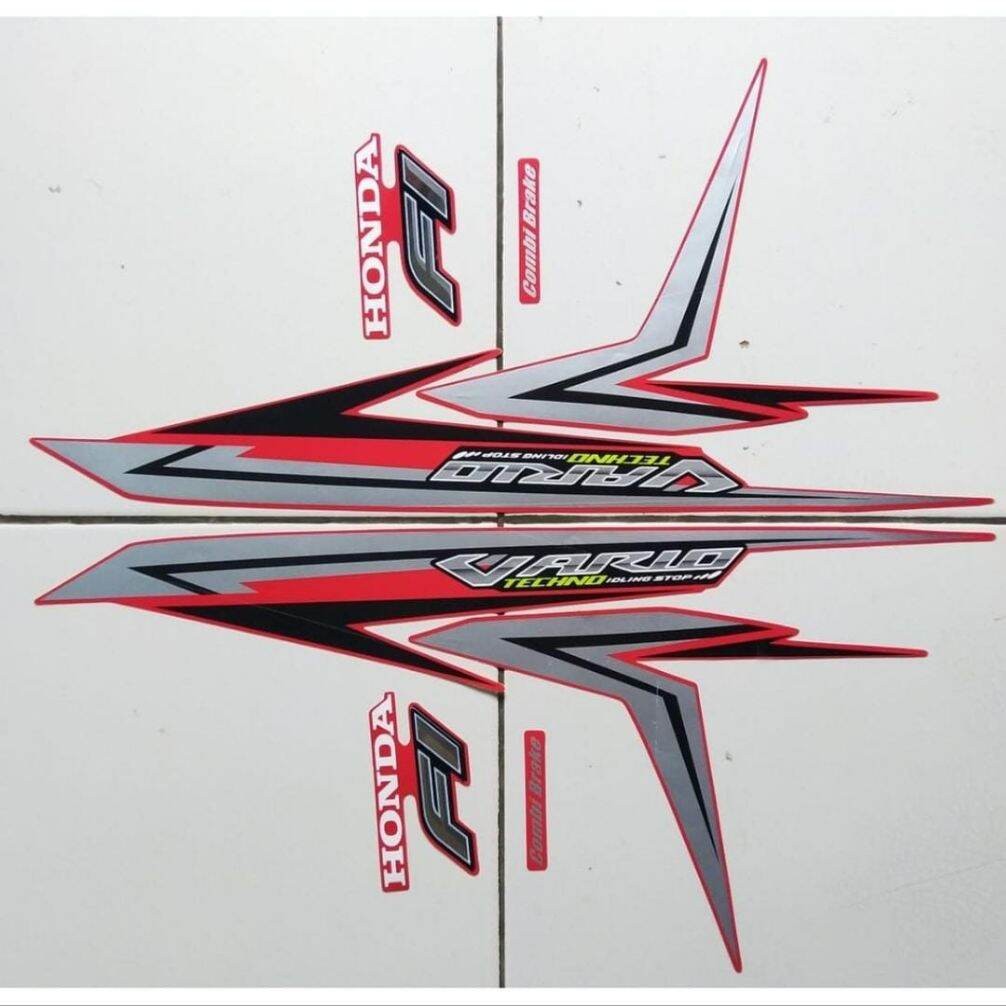 Striping Ori body Honda Vario techno 125 fi cbs iss 2016 2017 stiker bawaan original bodi honda vari