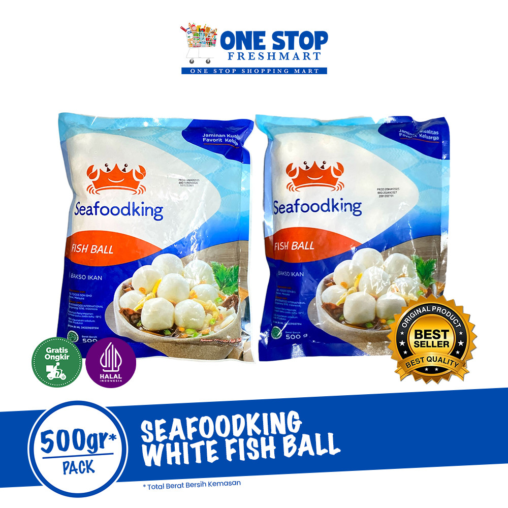

SEAFOODKING WHITE FISH BALL 500GR / BAKSO IKAN REBUS 500GR