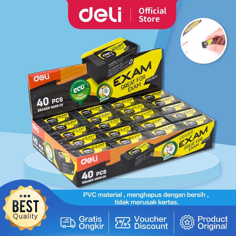 

Deli Penghapus Pensil 2B lembut untuk penggunaaan yang nyaman ramah lingkungan EH09920