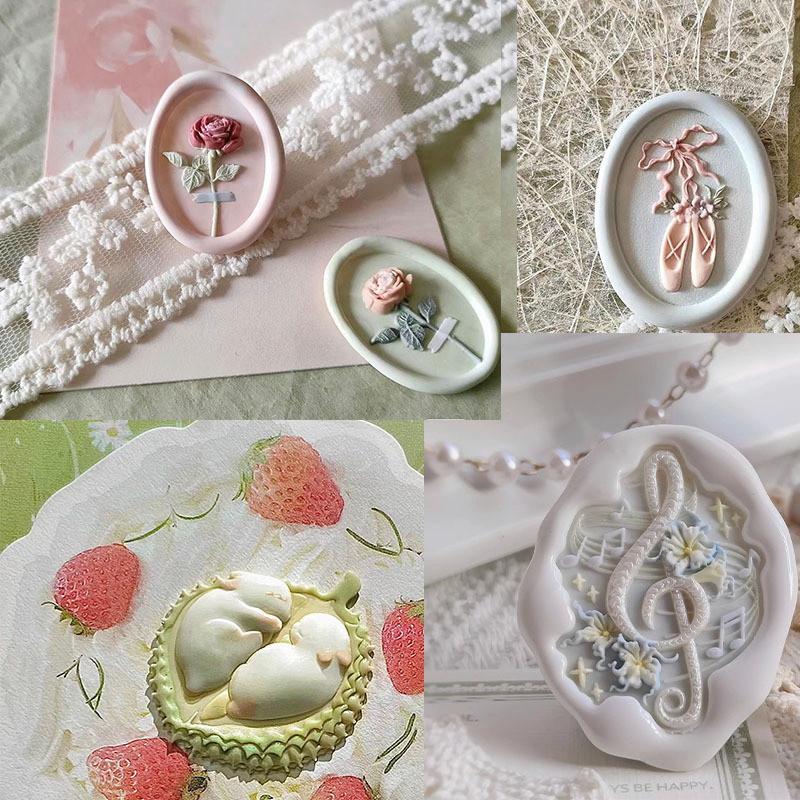 

New Wax Seal Stamp，Rose Embossed Sealing Wax Stamp Brass Head 3d Special-Shaped Relief Fire Paint Seal For Scrapbooking Envelope