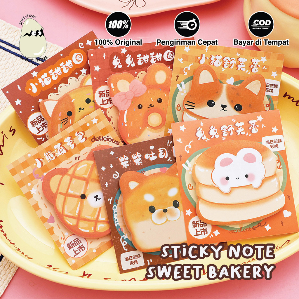 

Cute Character Sticky Note Kertas tempel l Pastel color Memo Penanda buku premium Kertas Lengket