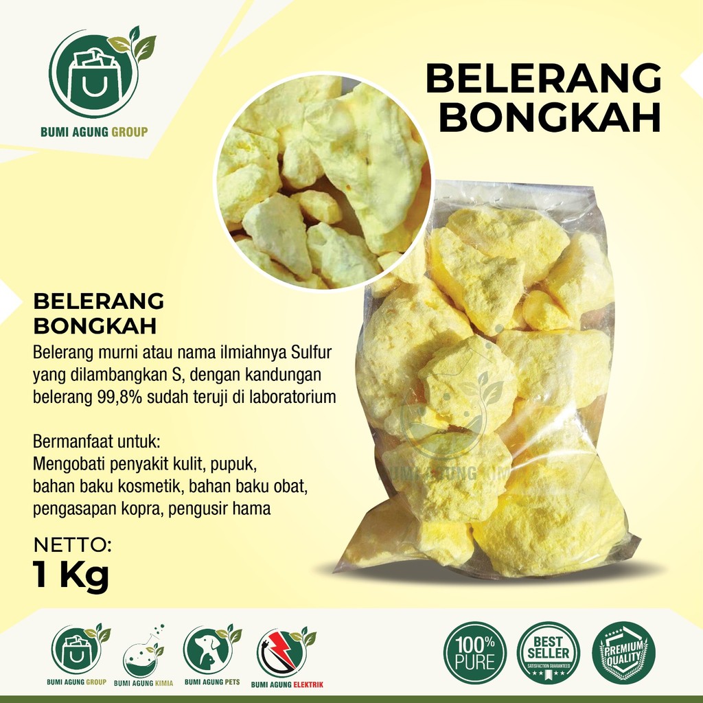 Sulfur Belerang Bongkahan / Sulpur / Belerang bongkah / Belerang / 1KG