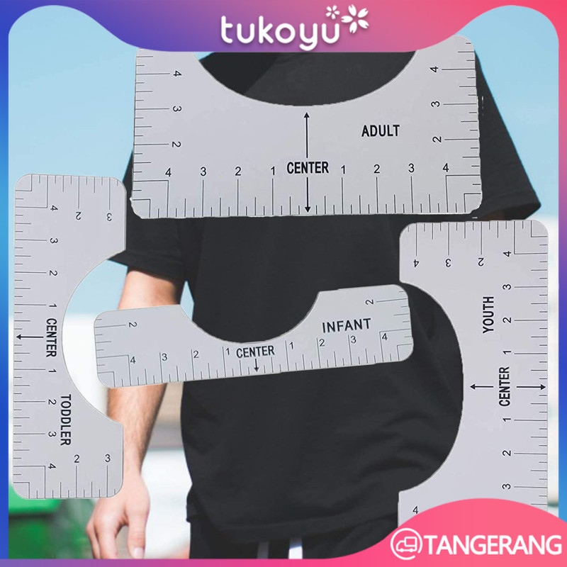 

5PCS Penggaris Sablon T-Shirt Ruler Round Neck Transparan Untuk Desain Posisi Sablon Presisi