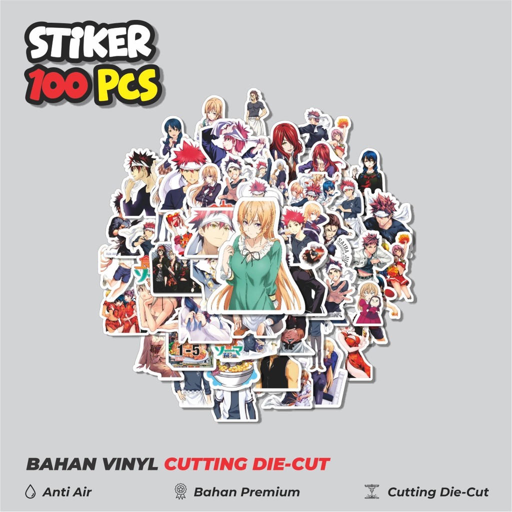 

Terbaru! 50 pcs Stiker Anime Series Shokugeki No Souma Character Mix 01 Dekorasi Lucu Kreatif untuk Notebook, Skateboard, HP