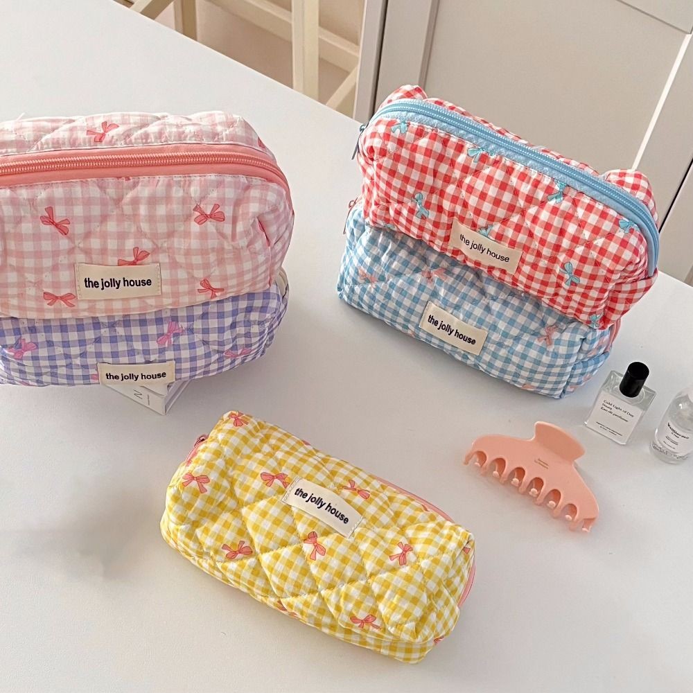 

Bowknot Pen Bag Multi-function Large Capacity Floral Stationery Bag Pencil Case Student