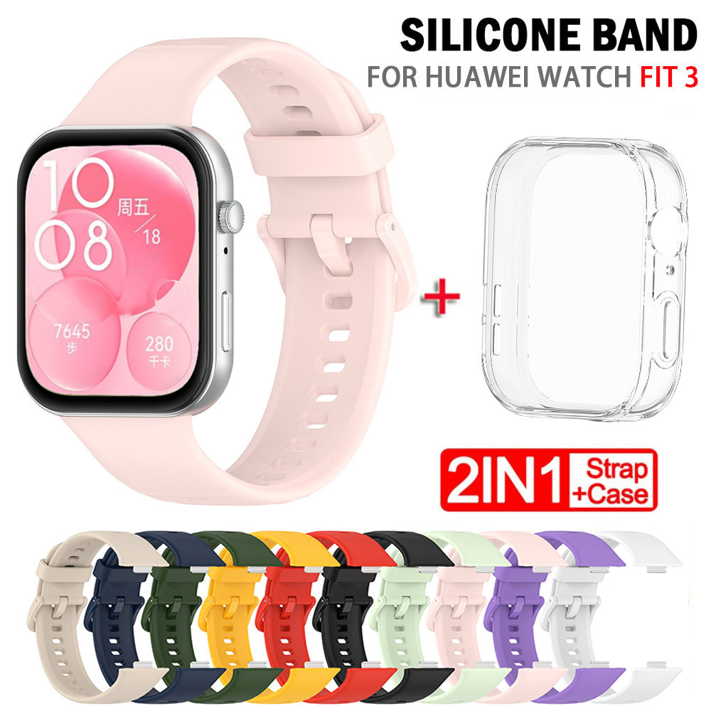 Silicone Watch Strap For Huawei Watch Fit 3 Strap Replacement Band For Huawei Watch Fit3 Strap With 