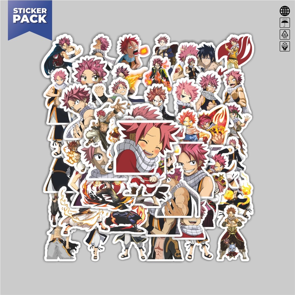 

[100PCS]Stiker Pack Stiker Anime Series Fairy Tail Character Natsu Dragneel Aesthetic Vinyl Anti Air Dekorasi Sticker Laptop Buku Journal Koper Helm Casing HP Gitar Helm Skateboard