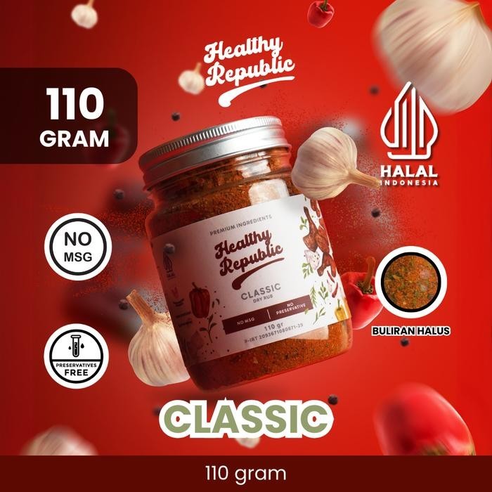 

[Best Seller] Healthy Republic Bumbu Marinasi Dry Rub 110Gram Serba Guna HALAL - CLASSIC