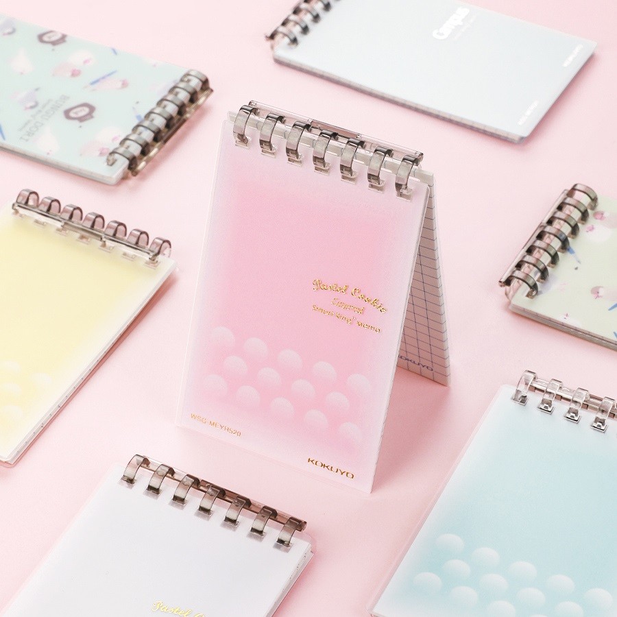 

KOKUYO Smart Ring Memo Portable A7 Pastel Cookie Layered Binder Note Loose Leaf Notepad Diary Plan Todo Office School F997