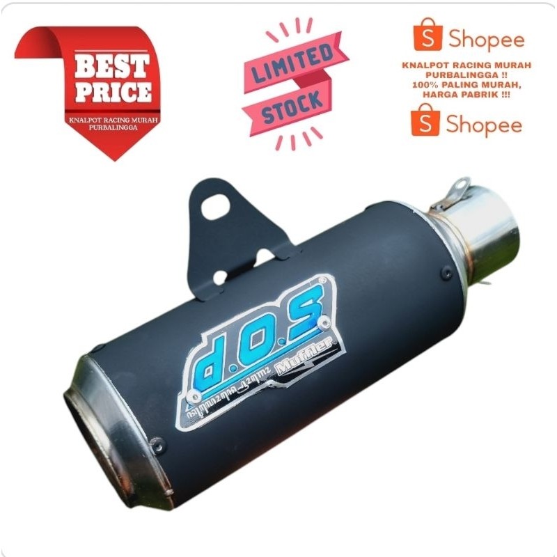 DOS GP1 BLACK SLINCER KNALPOT DOS INLET 50MM