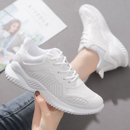 PROMO JS Sepatu Olahraga Wanita Putih Sneaker Sport Cewek Import Sepatu Zumba Wanita Running Shoes S