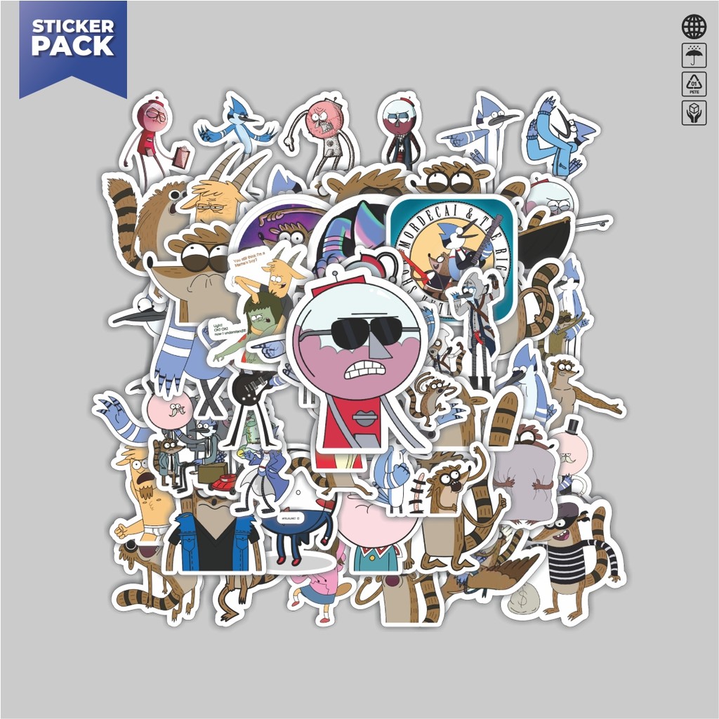 

[100PCS]Stiker Pack Stiker Kartun Series Reguler Show 1 Aesthetic Vinyl Anti Air Dekorasi Sticker Laptop Buku Journal Koper Helm Casing HP Gitar Helm Skateboard