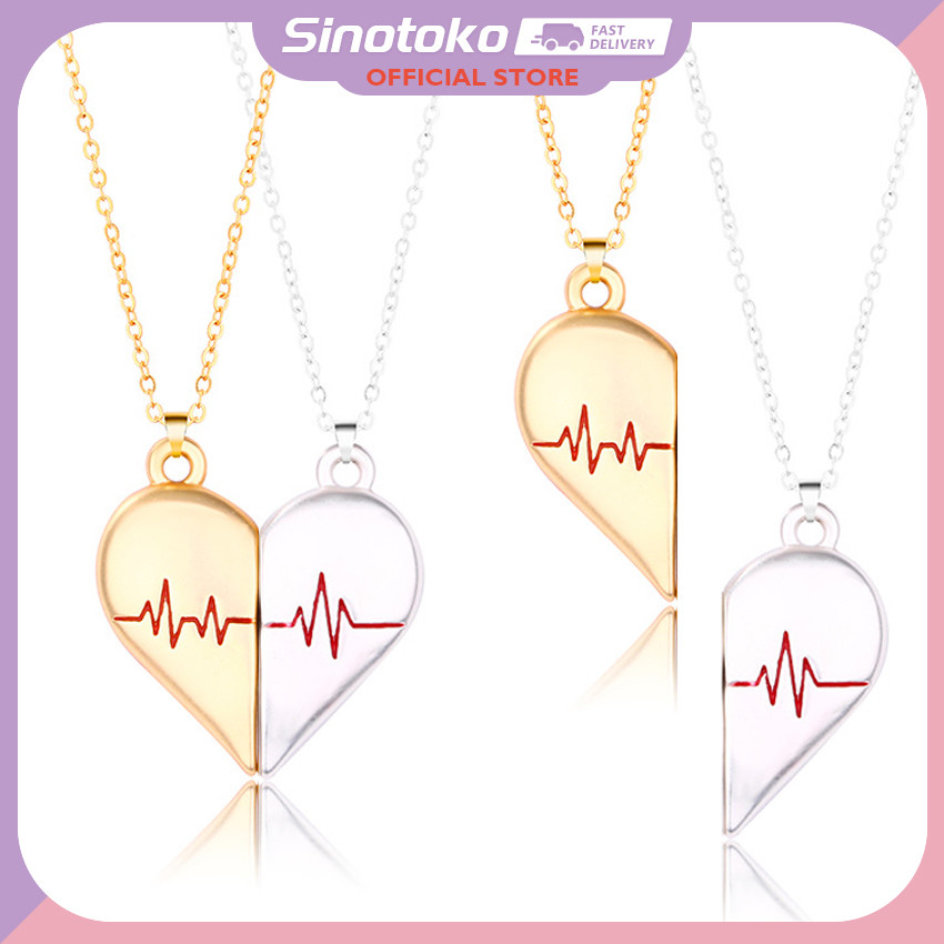 Kalung Couple Pasangan Aesthetic Titanium Anti Karat, Kalung Cinta