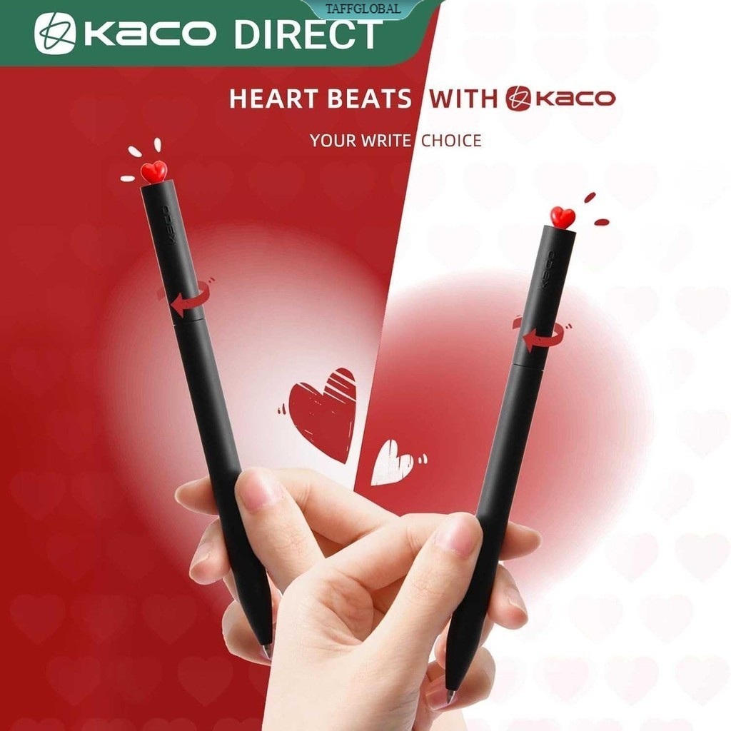 

Kaco Pena Pulpen Gel Dual Ballpoint Black Ink Heart Deco 0.5mm 1 PCS - K1055