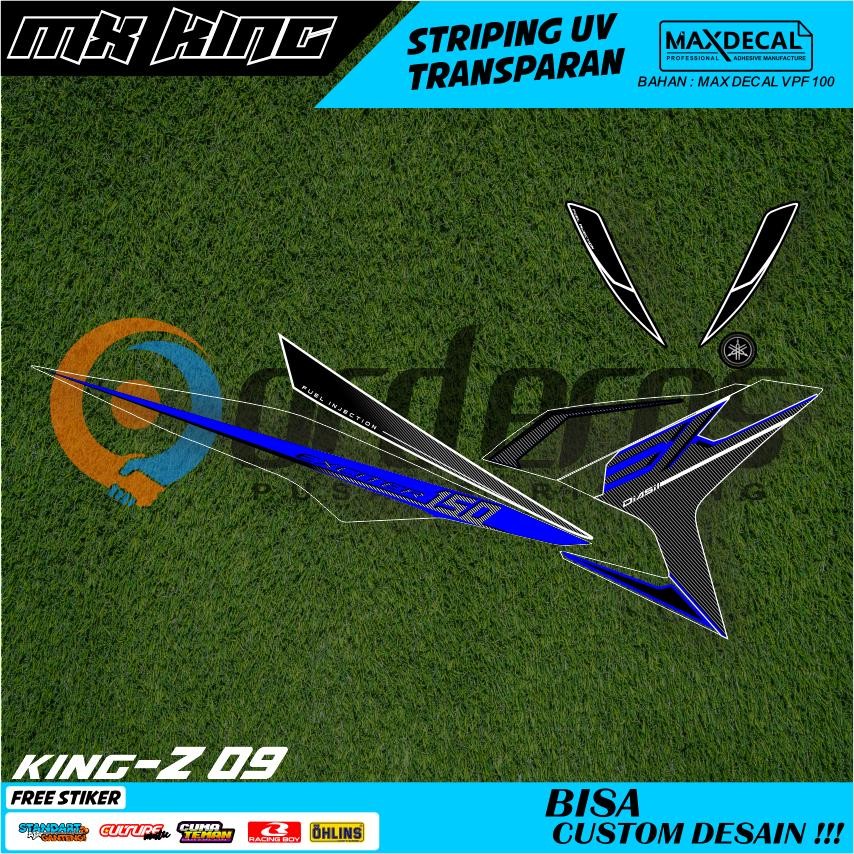 Striping MX KING 150/ MX KING EXCITER-Sticker Transparan Maxdecal Motif Warna Biru Merah Putih UV Pr