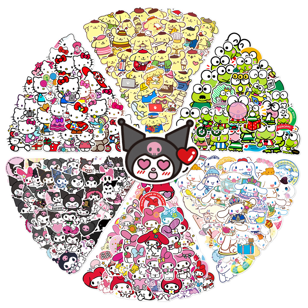 

50pcs Children Stickers Cartoon Kuromi My Melody Cute Decals Toys for Girl Laptop Kawaii Aesthetic Anime Decoration Kids Sticker