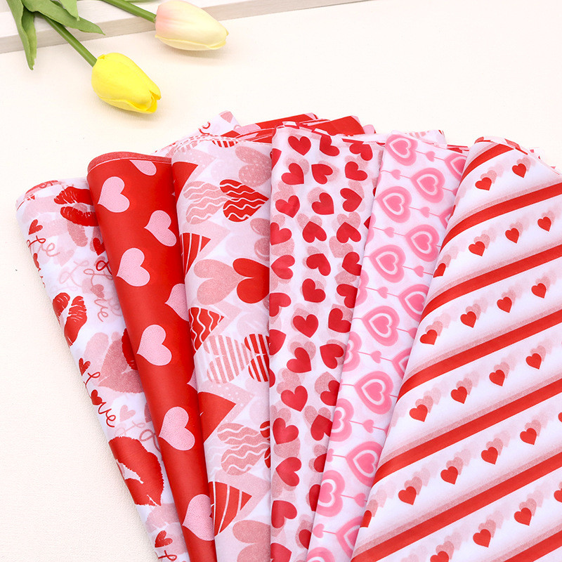 

10Pc 50x66cm Love Heart Tissue Paper DIY Handmade Flower Bouquet Wrapping Paper Wedding Party Valentine'S Day Gift Packing Decor