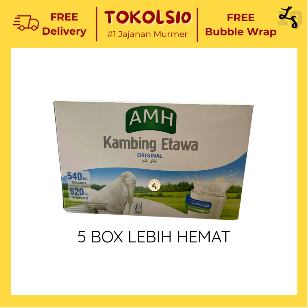 

[PAKET 5 BOX] AMH Kambing Etawa Susu Kesehatan 1 Box isi 10 Sachet