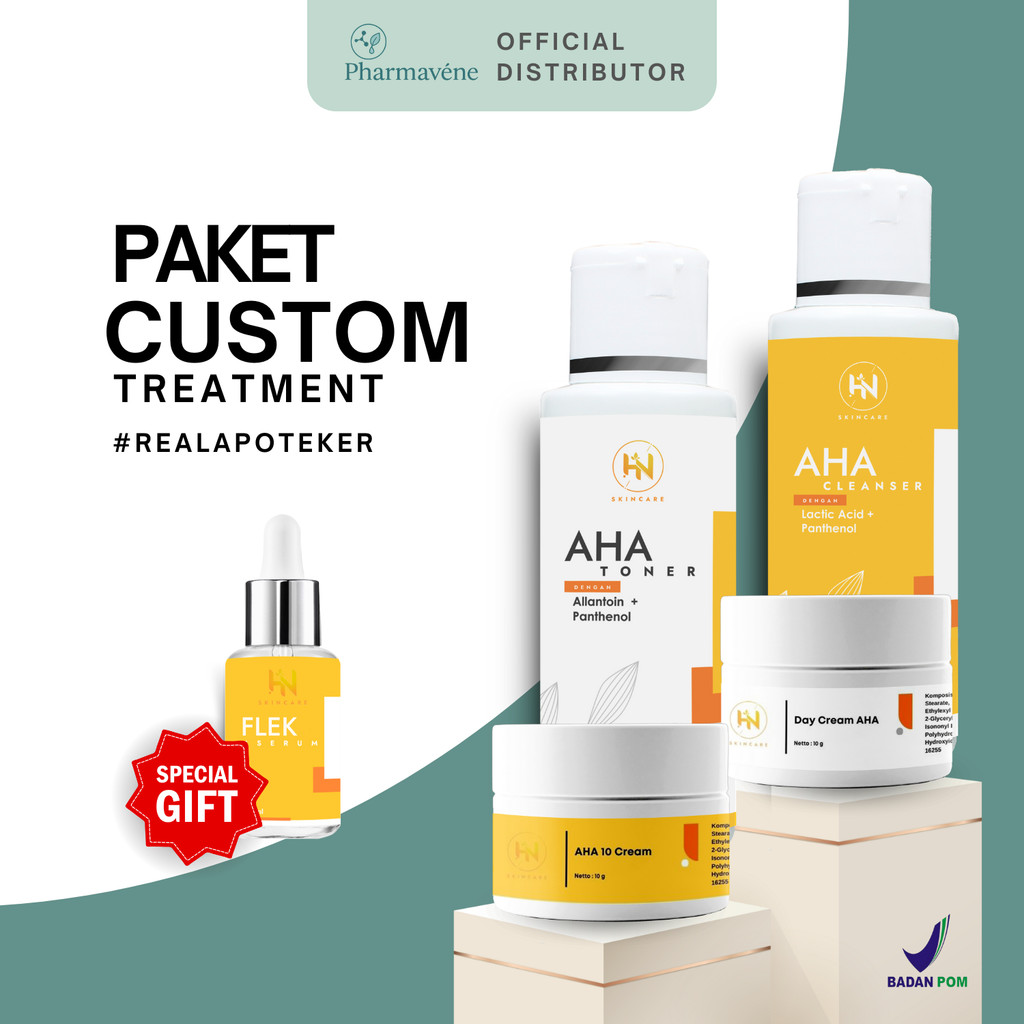 Paket HN Skin Care Formula Baru All Treatment Skincare Semua Jenis Kulit (Isi 4) + Gratis Serum Live