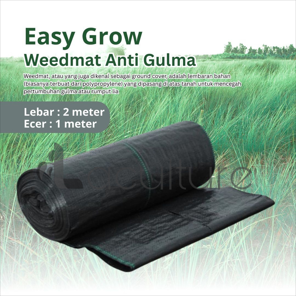 Weedmat Easy Grow Hitam Lebar 2 Meter Ecer 1 Meter Weedmat Anti Gulma