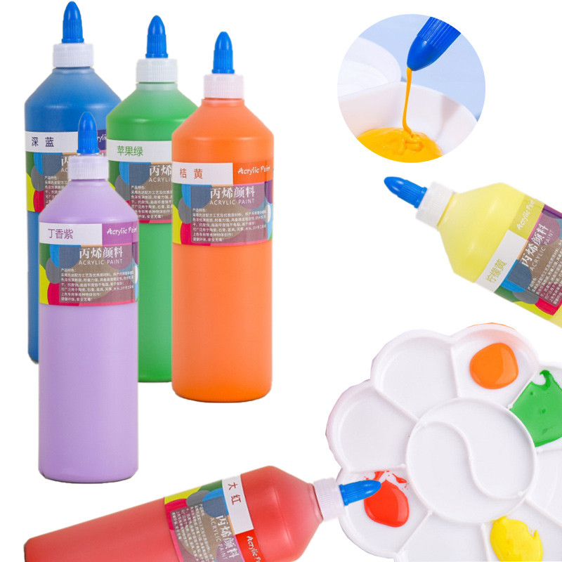 

500ml Acrylic Pigment Waterproof Not Fade Easily Strong Coverage for Ceramic Gypsum Doll Coloring Graffiti DIY Design