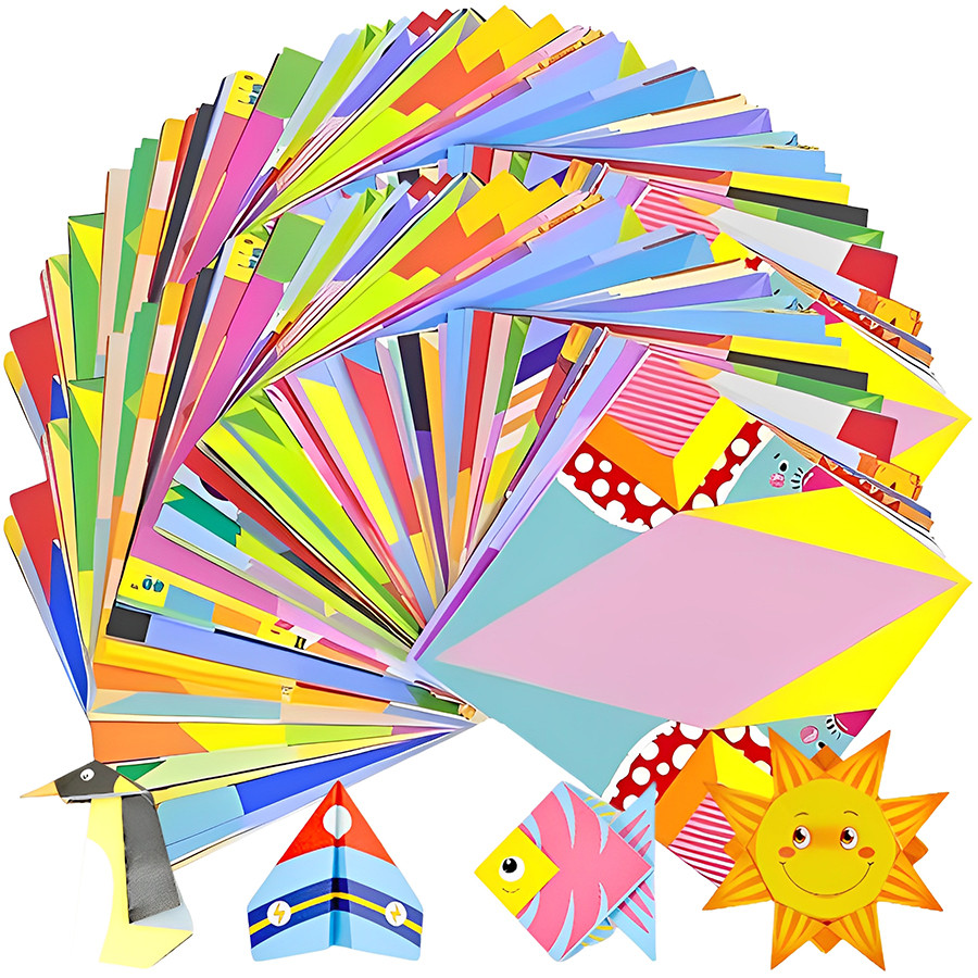 

54pcs Color Origami Paper Simple Animal Common Daily Necessities Origami Handmade Paper Making Games DIY Art Craft Projects