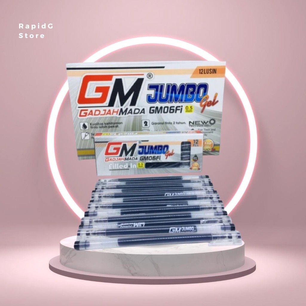 

Pulpen Gel Pen Jumbo GM 06 FI 0,5 MM Hitam 1 Box 12 Pcs Menulis Mencatat