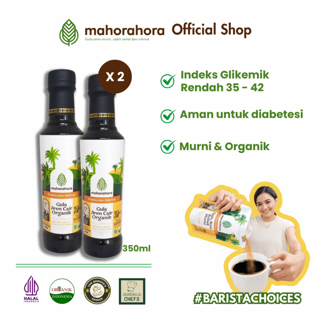 

Mahorahora Paket Hemat 2 Pcs Gula Aren Cair Organik 350 Ml, Premium dan Halal