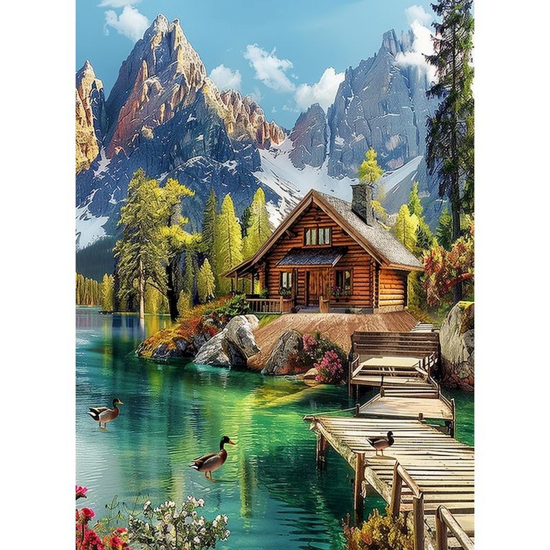 

RUOPOTY Painting By Numbers For Adults Village Landscape With Frame Handpainted Diy Gift Paint With Numbers For Home Decors