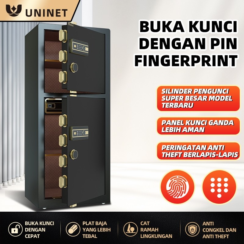 Uninet Brankas Uang dan Emas Brankas Besar Elektrik Brankas Dokumen Password dan Sidikjari Full Besi