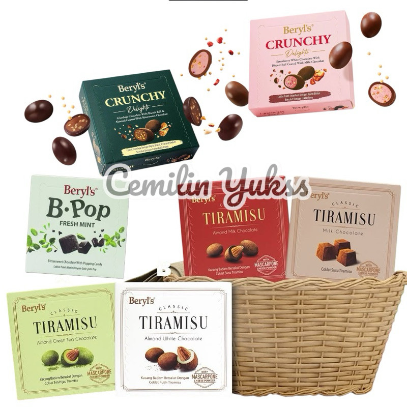 Beryls Tiramisu Almond Chocolate 65g Beryl's Tiramisu Almond White Chocolate Milk Chocolate White Ch