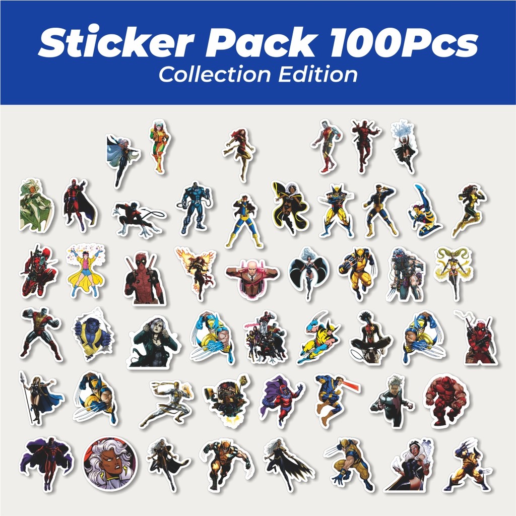 

Hot Stiker Marvel Series X-MEN Character Mix Lucu Anti Air Stikers Berperekat Waterproof Sticker Decal Buat Motor Helm Buku Journal Koper Casing HP Laptop Botol Minum