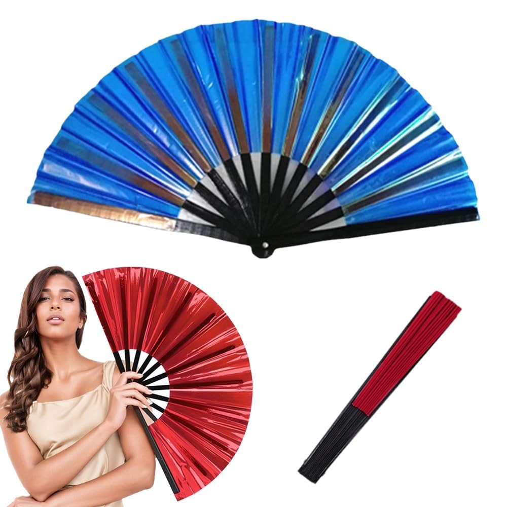 Boots on The Ground Clack Fan, 2025 New Large Holographic Folding Hand  Line Dance Popping Fan,Clap 