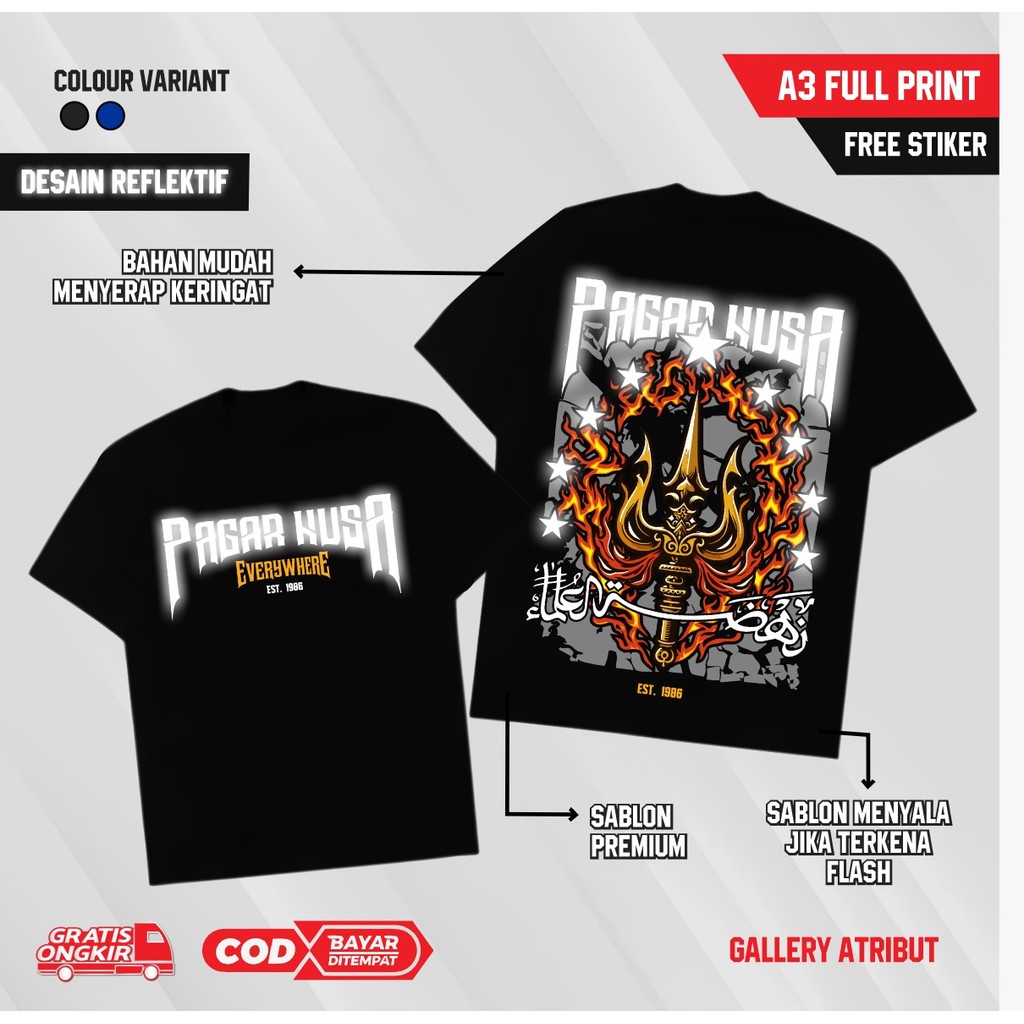 Kaos Reflektif Pagar Nusa Everywhere Desain Terbaru By Gallery Atribut AB4