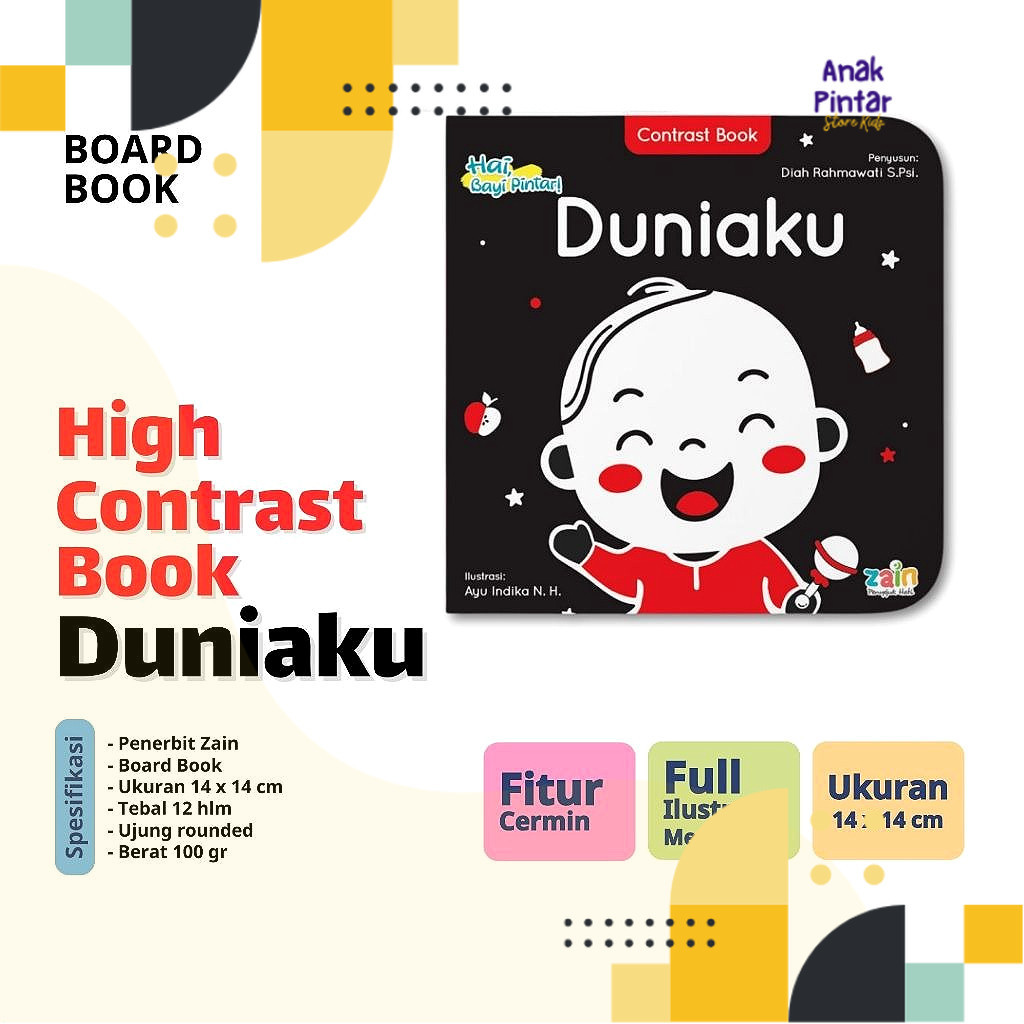 Duniaku Buku Bayi Contrast Book Kontras 0-6 12 Bulan