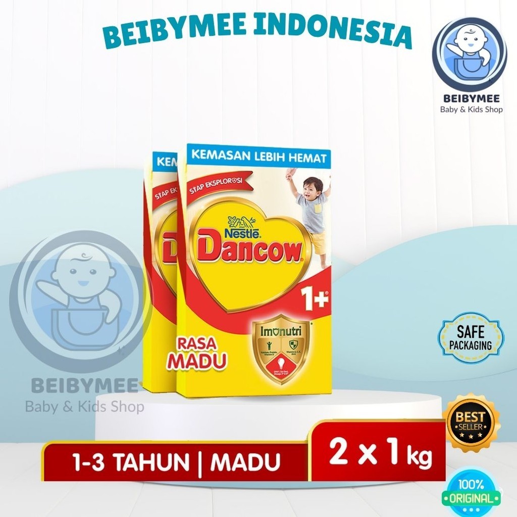 Beibymee Nestle Dancow 1+ Susu Pertumbuhan Rasa Madu 1-3 Tahun Box 1 kg x2